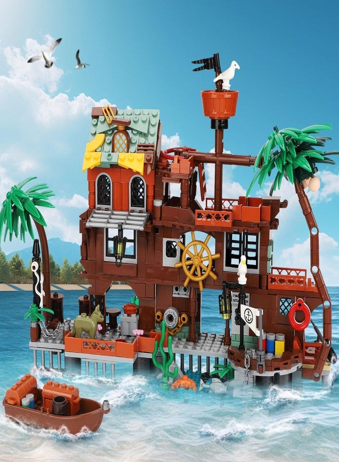 Mov stone Pirate Dock Ship Building Toys, Pirate Themed City Building Block Set, A Gift Compatible with Lego Sets for Boys & Girl 6-14 & Adults (579pcs) - Image 4